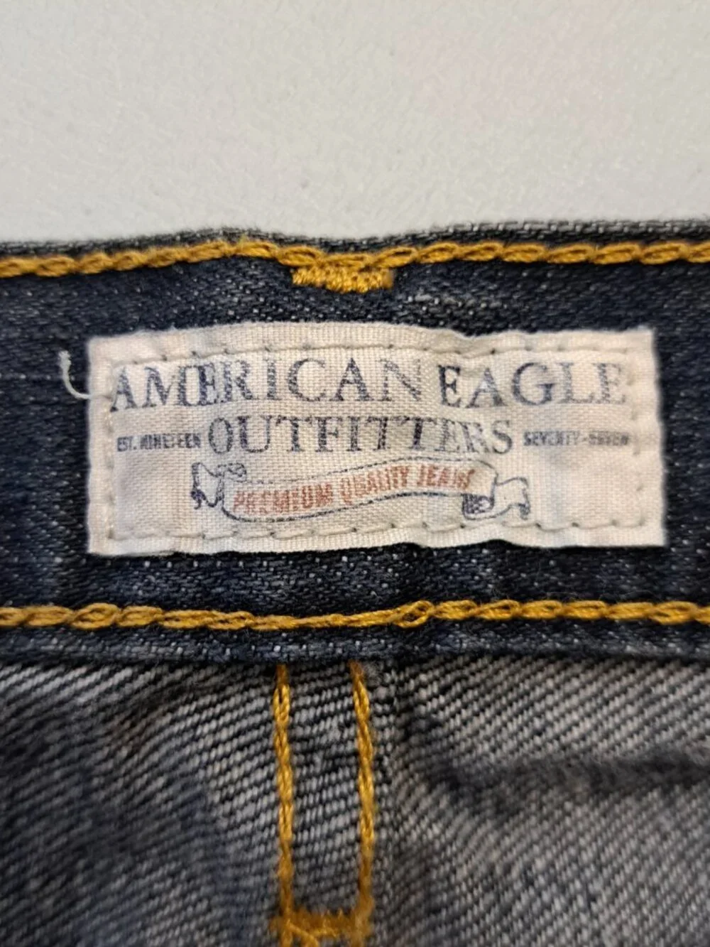 Vintage American Eagle Jeans Mens 32x32 Button Fly Y2K 90s Blue Straight Leg
